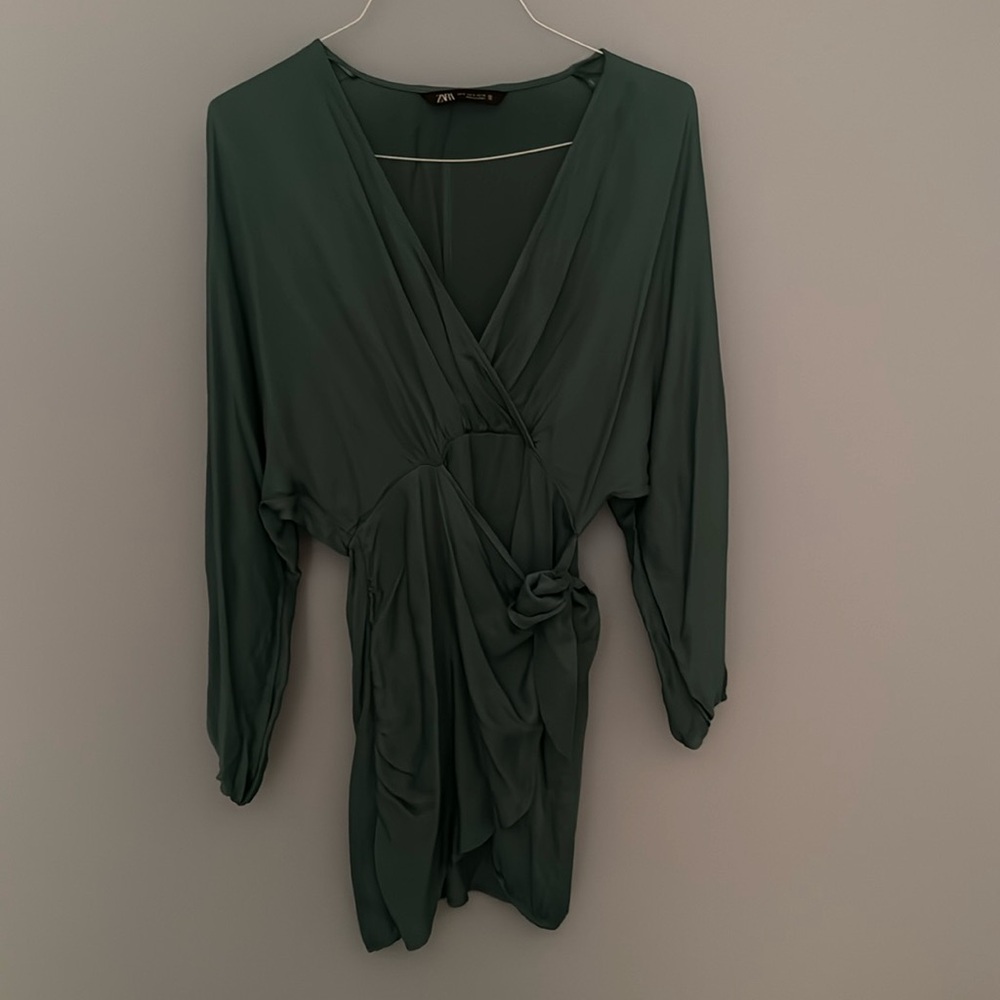 Zara long sleeve wrap dress